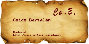 Csics Bertalan névjegykártya