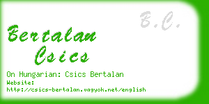 bertalan csics business card